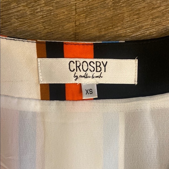 CROSBY by Mollie Burch Striped Dress - Black, Orange, Blue, White Size XS - Picture 2 of 6